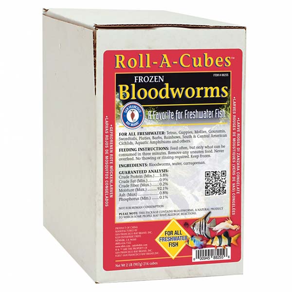 San Francisco Bay Brand Frozen Bloodworms Roll-A-Cubes