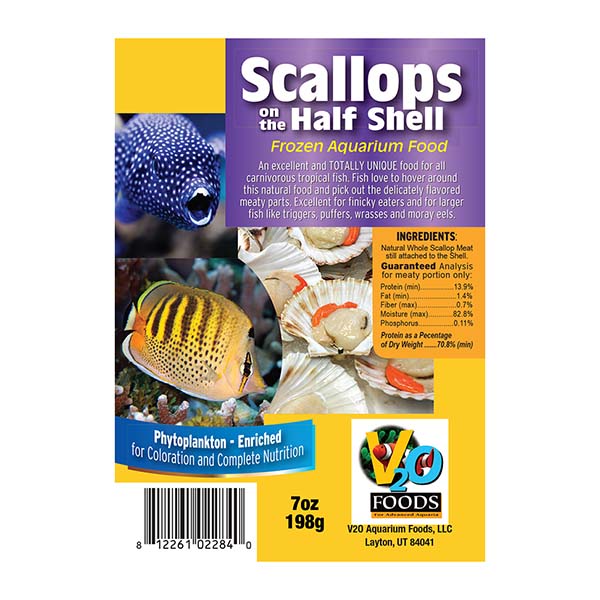 V2O Foods Scallops on the Half Shell Frozen Food